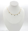 Extender Spaced Ball Bead Natural Malachite Dainty Gold Plated Stainless Steel Layering Choker Necklace | Factory Direct Wholesale