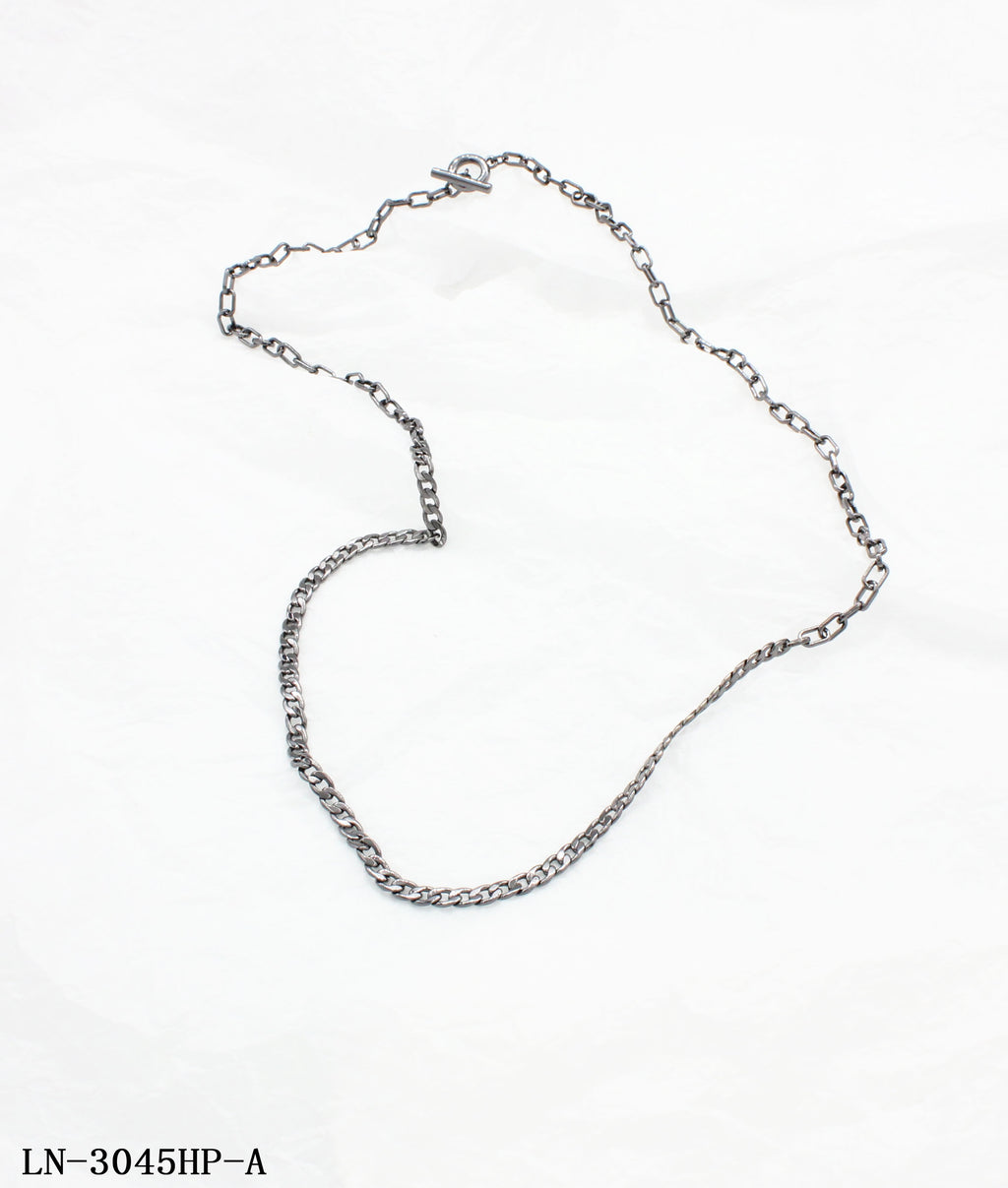 Vintage Black Nickel Paperclip Link Necklace | Copper Chain Zinc Alloy OT Toggle Clasp Unisex Dark Tone Layering Clavicle Chain Factory Wholesale