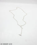 Mixed Paperclip Curb Link Toggle OT Clasp Necklace | Copper Chain Zinc Alloy Fittings Imitation Silver Plated Minimalist Women Layering Clavicle Chain Factory Wholesale