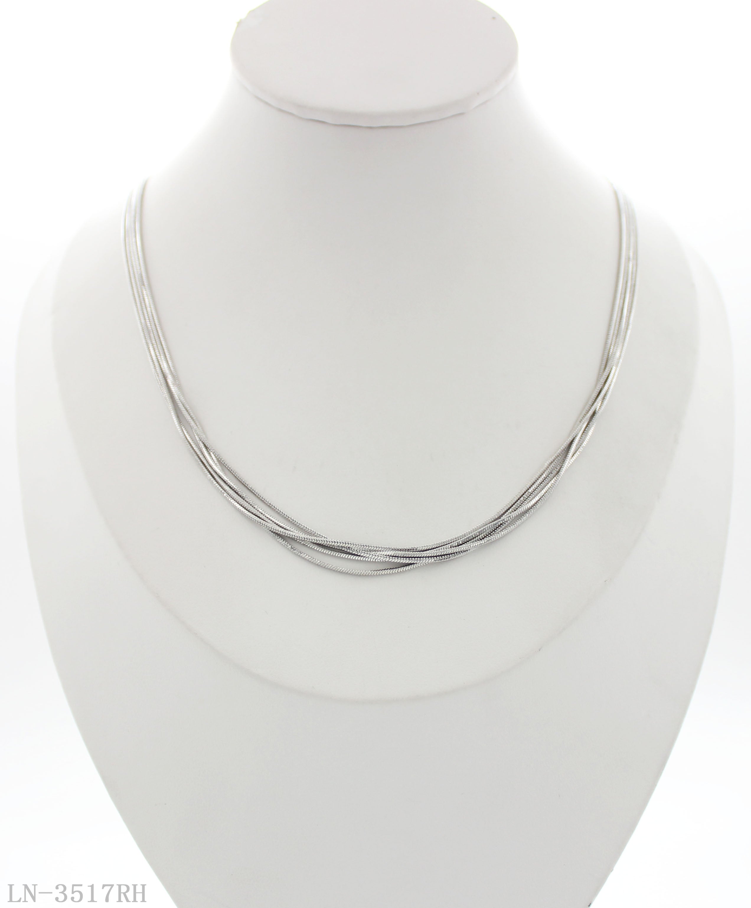 Multi-Strand Dainty Snake Chain Layered Necklace | Copper Snake Chain Zinc Iron Base Imitation Rhodium Silver Plated Minimalist Women Layering Chain Factory Wholesale