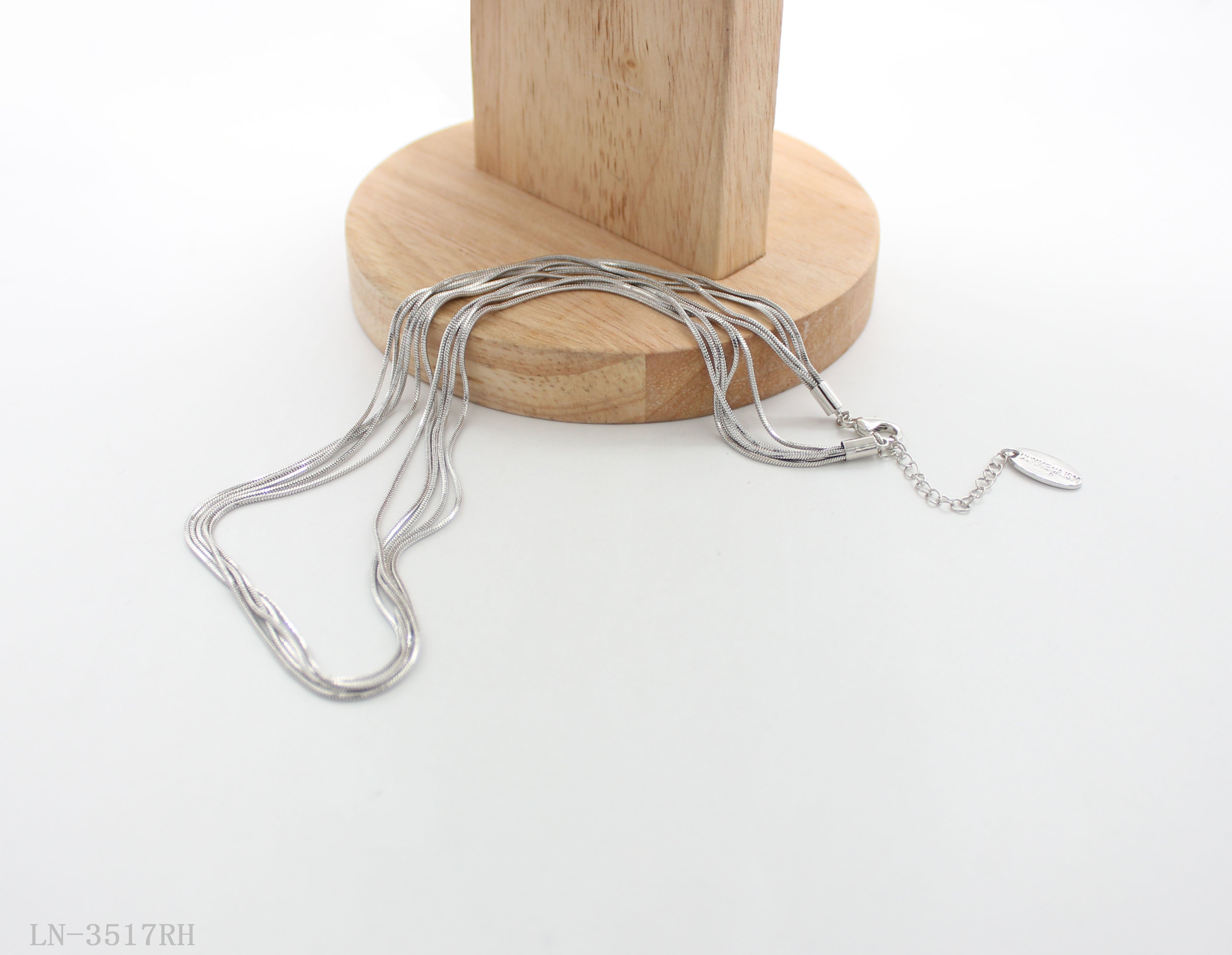 Multi-Strand Dainty Snake Chain Layered Necklace | Copper Snake Chain Zinc Iron Base Imitation Rhodium Silver Plated Minimalist Women Layering Chain Factory Wholesale