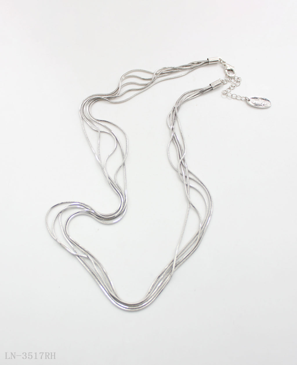Multi-Strand Dainty Snake Chain Layered Necklace | Copper Snake Chain Zinc Iron Base Imitation Rhodium Silver Plated Minimalist Women Layering Chain Factory Wholesale