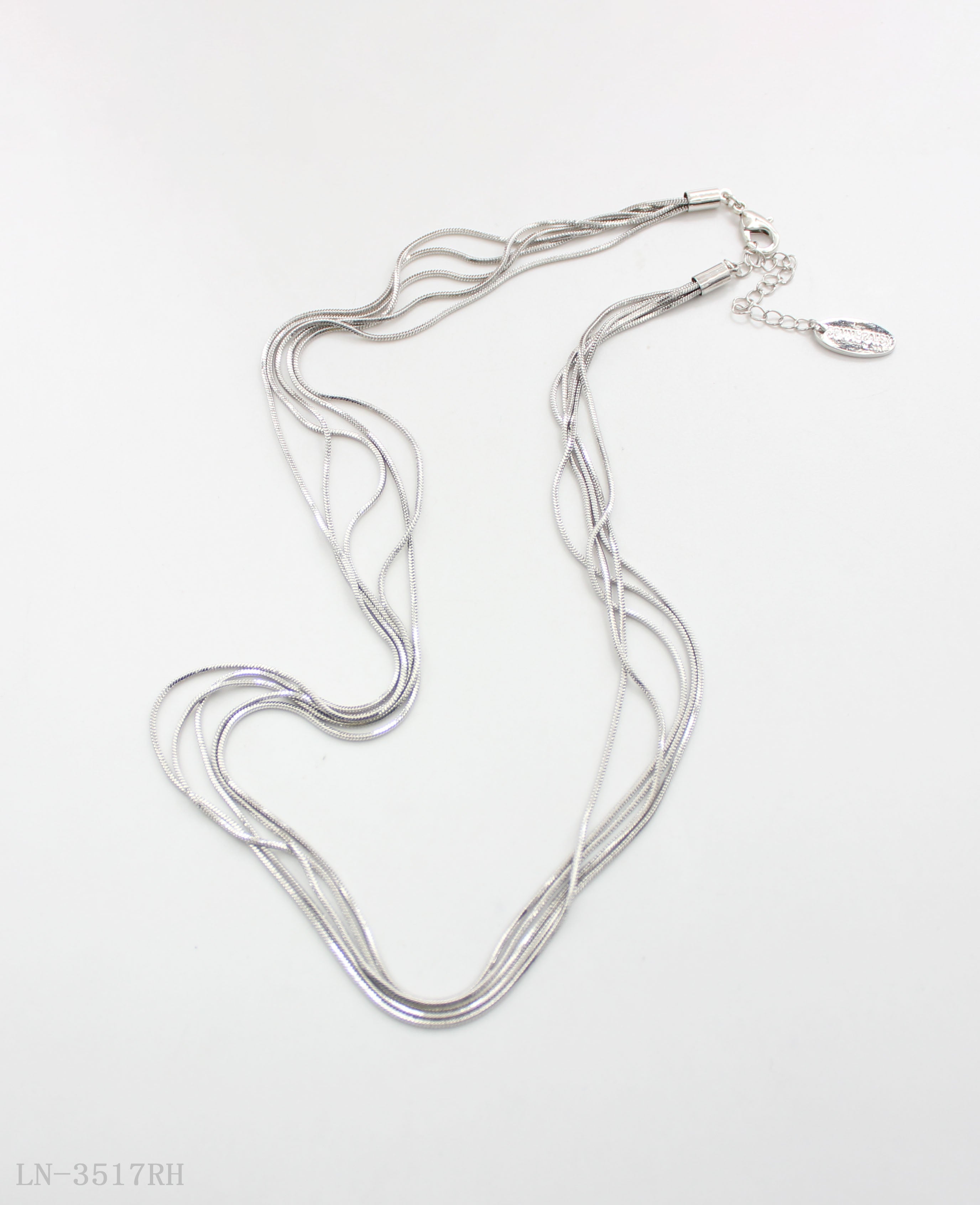 Multi-Strand Dainty Snake Chain Layered Necklace | Copper Snake Chain Zinc Iron Base Imitation Rhodium Silver Plated Minimalist Women Layering Chain Factory Wholesale