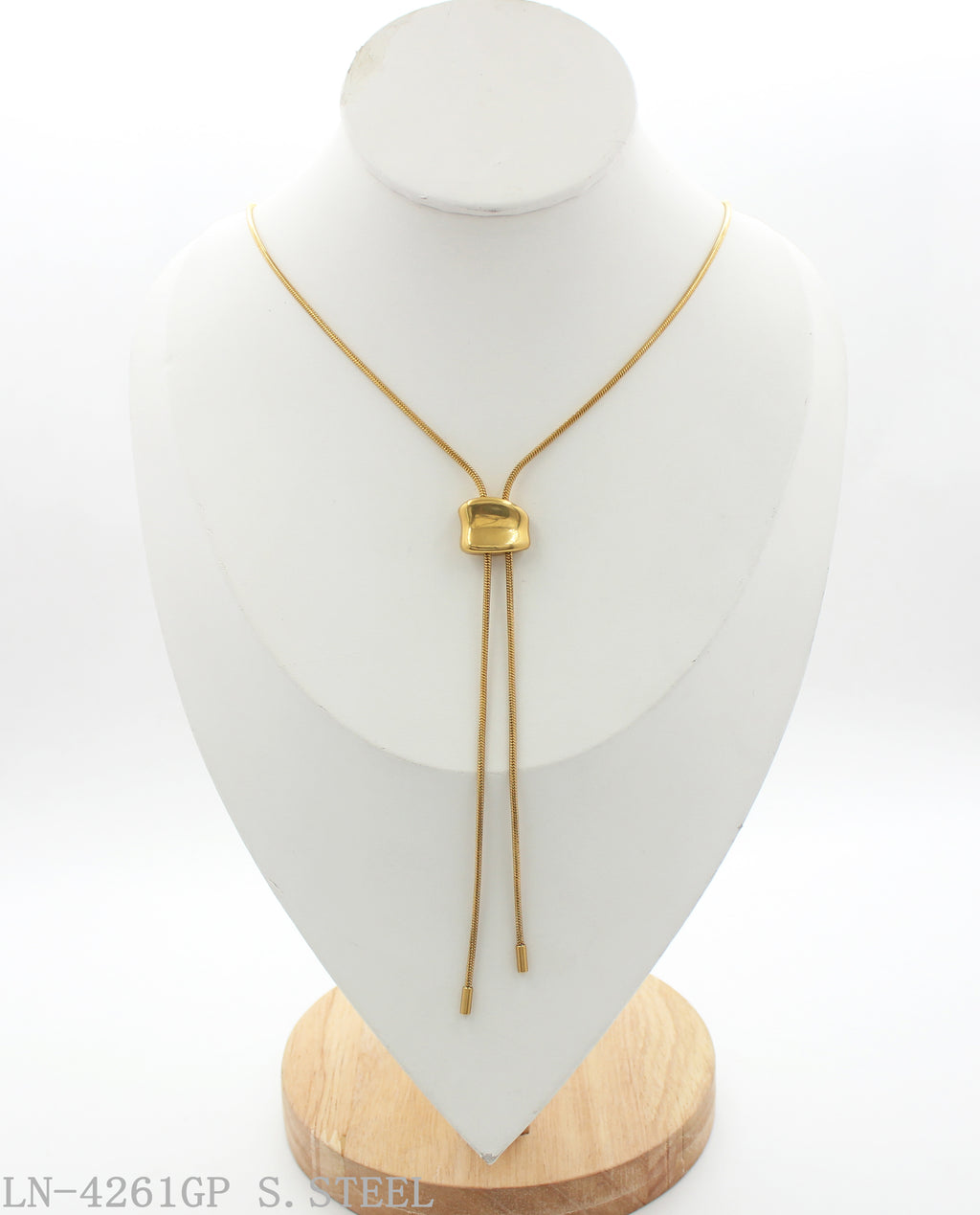 Lariat Style Sliding Buckle Adjustable Fine Snake Chain Stainless Steel Layering Necklace | Factory Direct Wholesale
