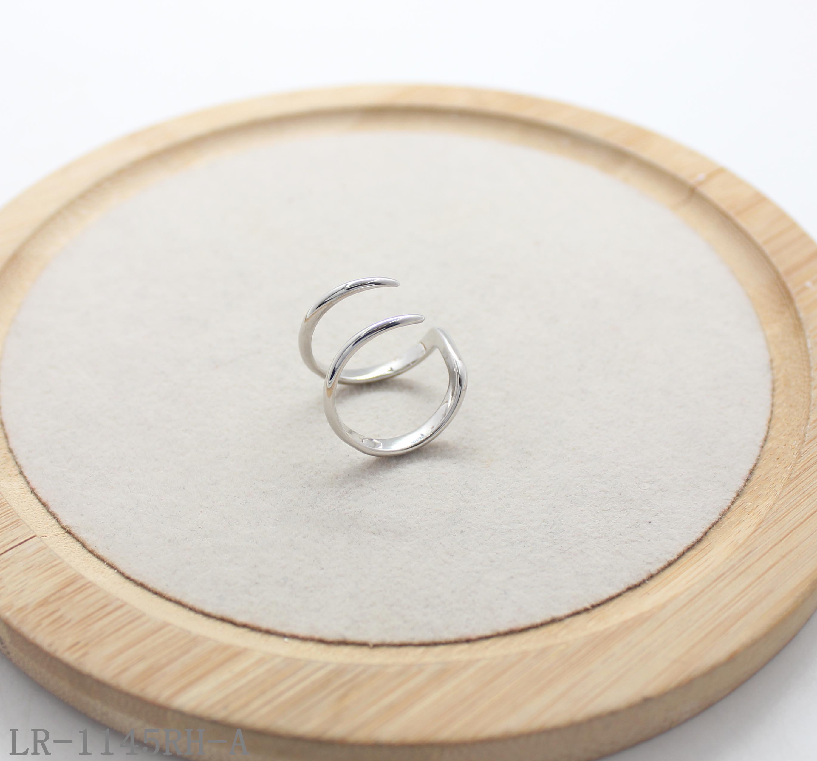 Double Crossover Open Rhodium Plated Copper Minimalist Ring | Factory Direct Wholesale