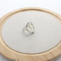 Oval Frame Vertical Faux Pearl Rhodium Plated Zinc Alloy Statement Ring | Factory Direct Wholesale
