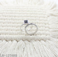 Hammered Circle & Black Zircon Stackable Ring Set | Copper & Zinc Alloy