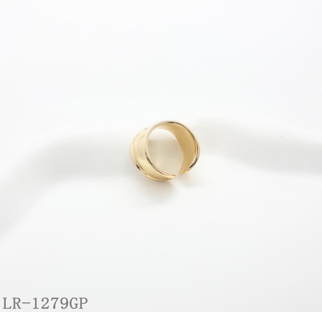 Hammered Wide Band Gold Plated Copper Open Statement Ring | Factory Direct Wholesale