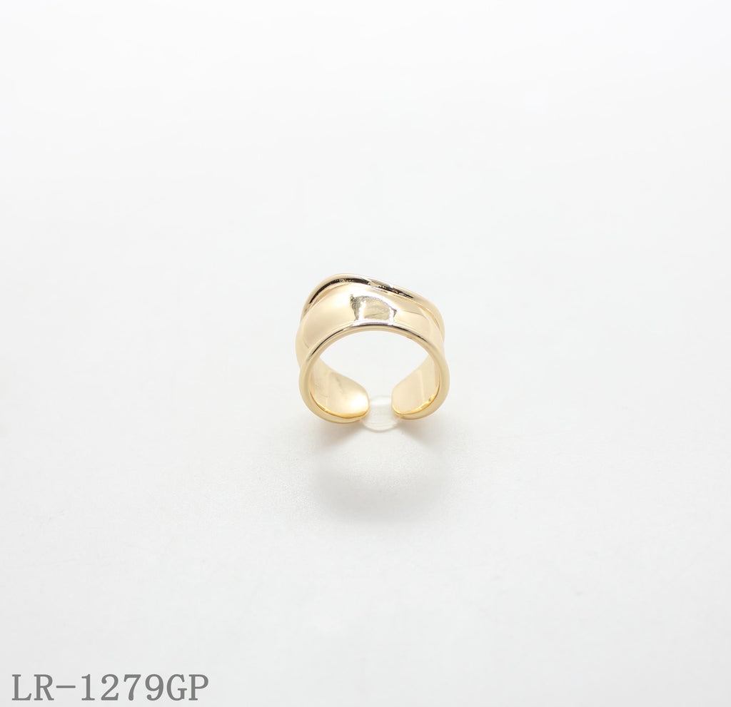 Hammered Wide Band Gold Plated Copper Open Statement Ring | Factory Direct Wholesale