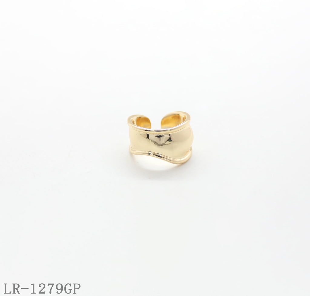 Hammered Wide Band Gold Plated Copper Open Statement Ring | Factory Direct Wholesale