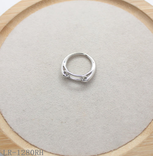 Chain-Link Toggle Rhodium Plated Copper Minimalist Statement Ring | Factory Direct Wholesale