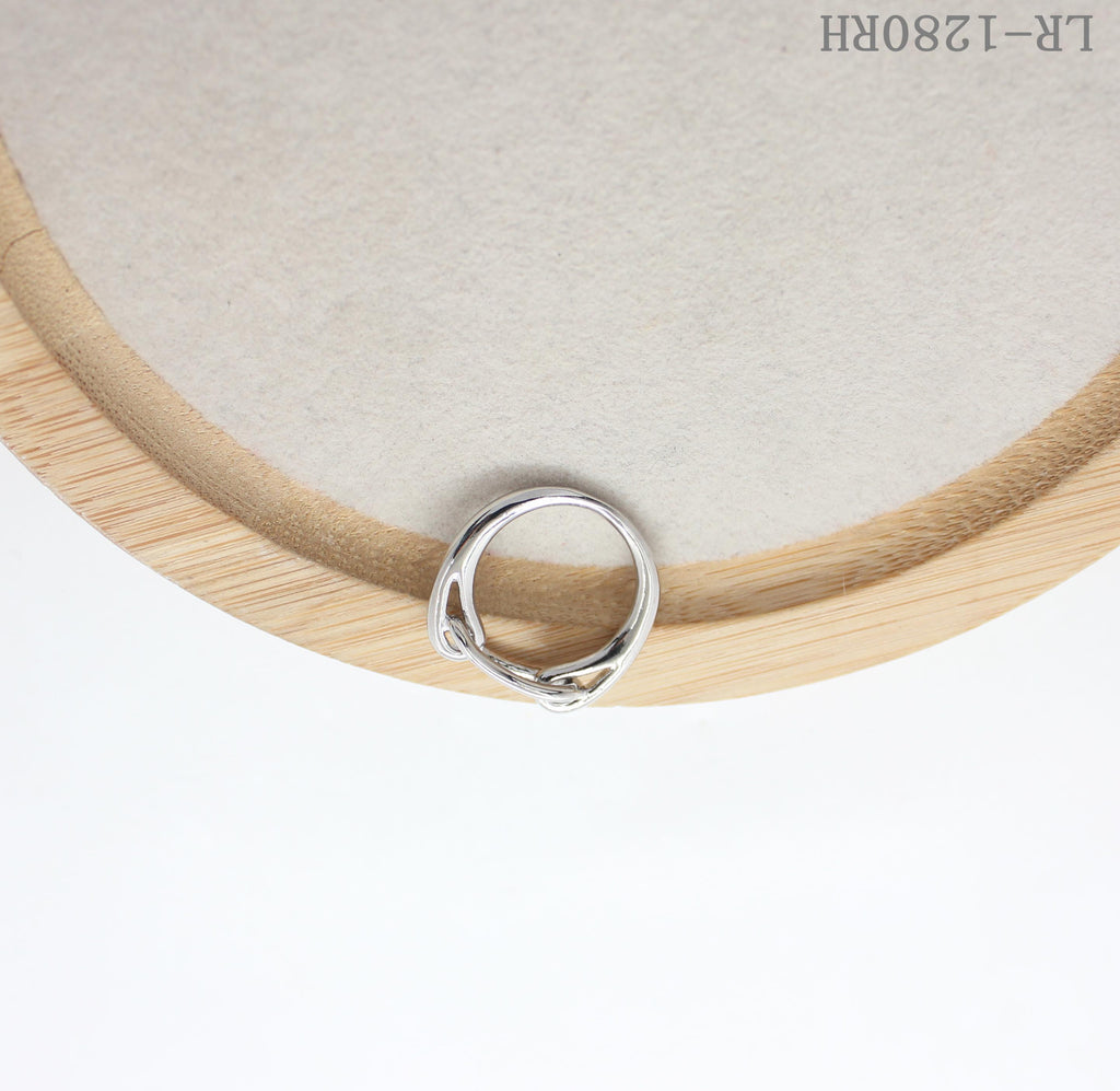 Chain-Link Toggle Rhodium Plated Copper Minimalist Statement Ring | Factory Direct Wholesale