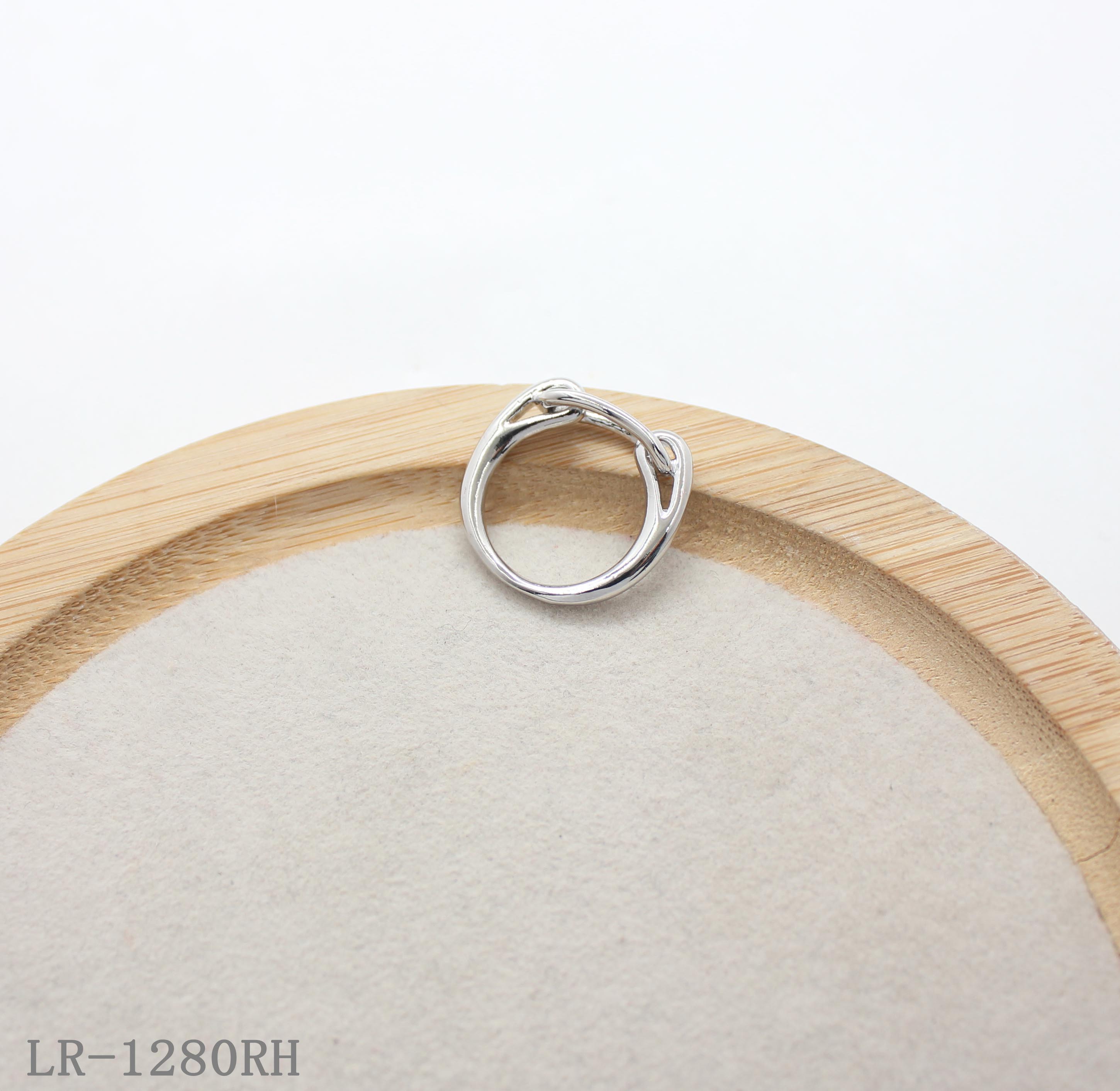 Chain-Link Toggle Rhodium Plated Copper Minimalist Statement Ring | Factory Direct Wholesale