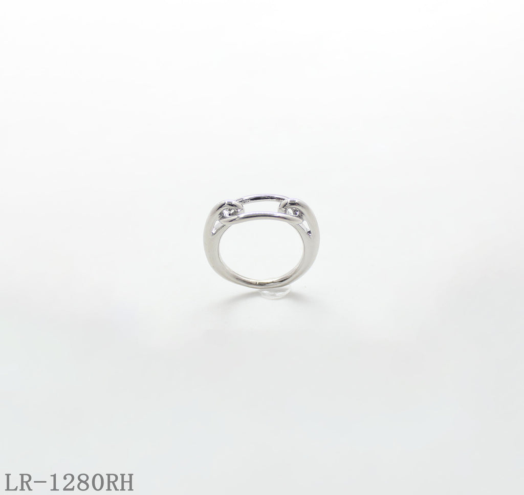 Chain-Link Toggle Rhodium Plated Copper Minimalist Statement Ring | Factory Direct Wholesale