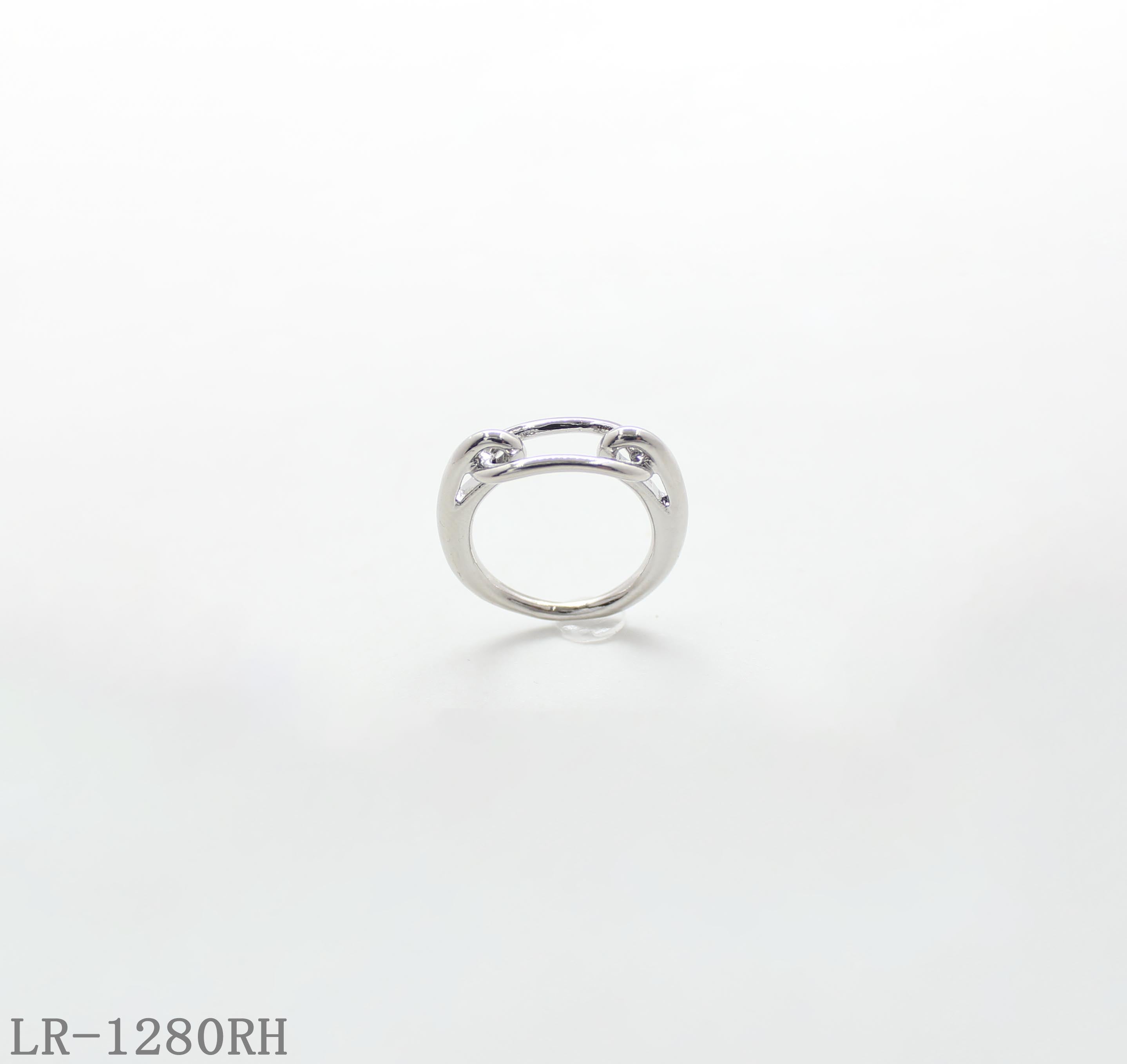 Chain-Link Toggle Rhodium Plated Copper Minimalist Statement Ring | Factory Direct Wholesale