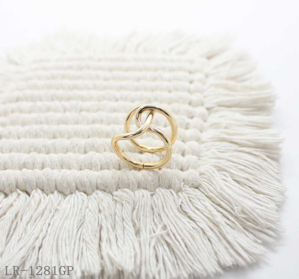Knot Heart Gold Plated Copper Minimalist Statement Ring | Factory Direct Wholesale