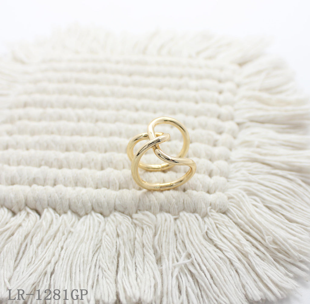 Knot Heart Gold Plated Copper Minimalist Statement Ring | Factory Direct Wholesale