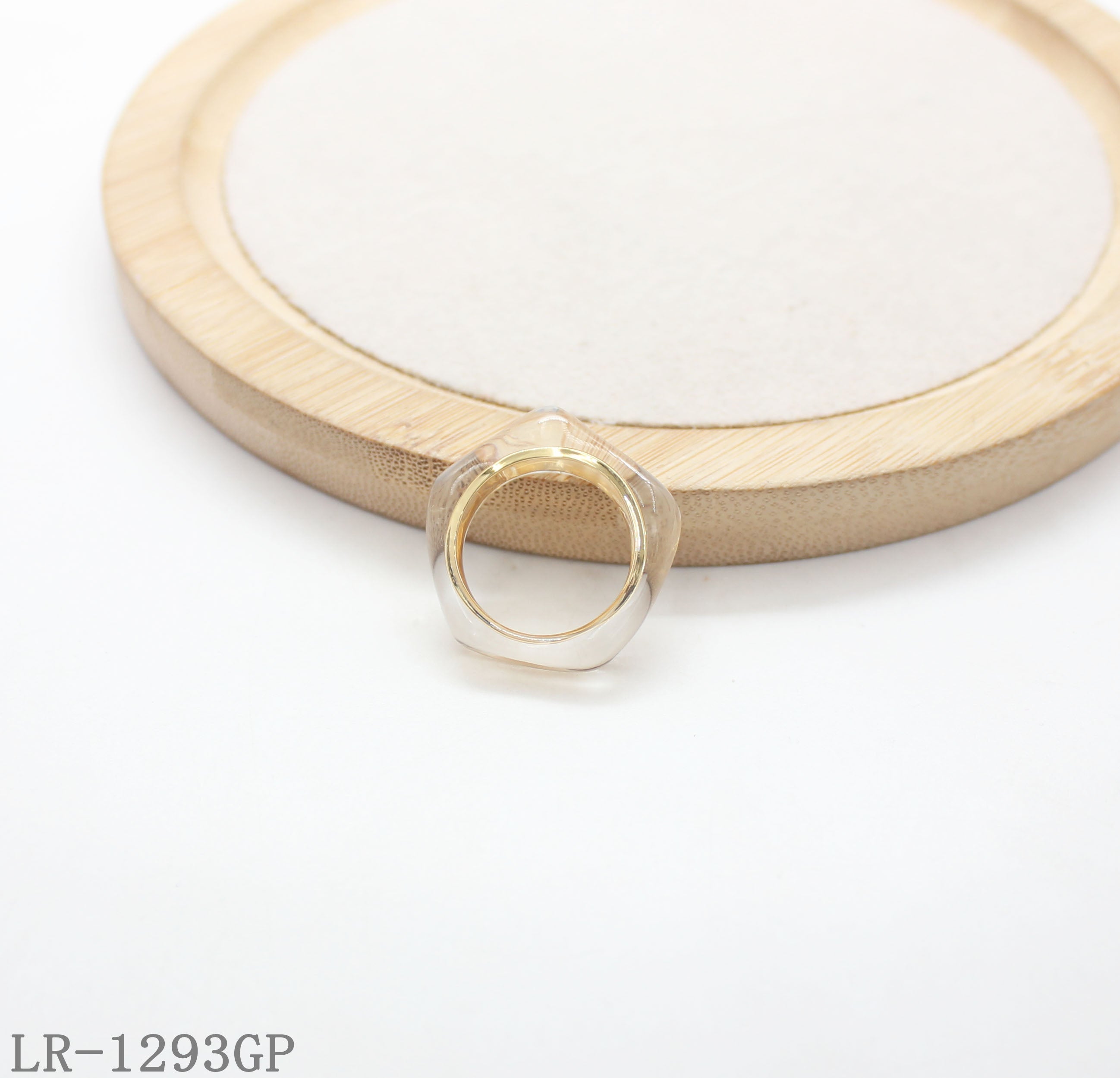 Encased Zinc Alloy Band Clear Resin Statement Ring | Factory Direct Wholesale