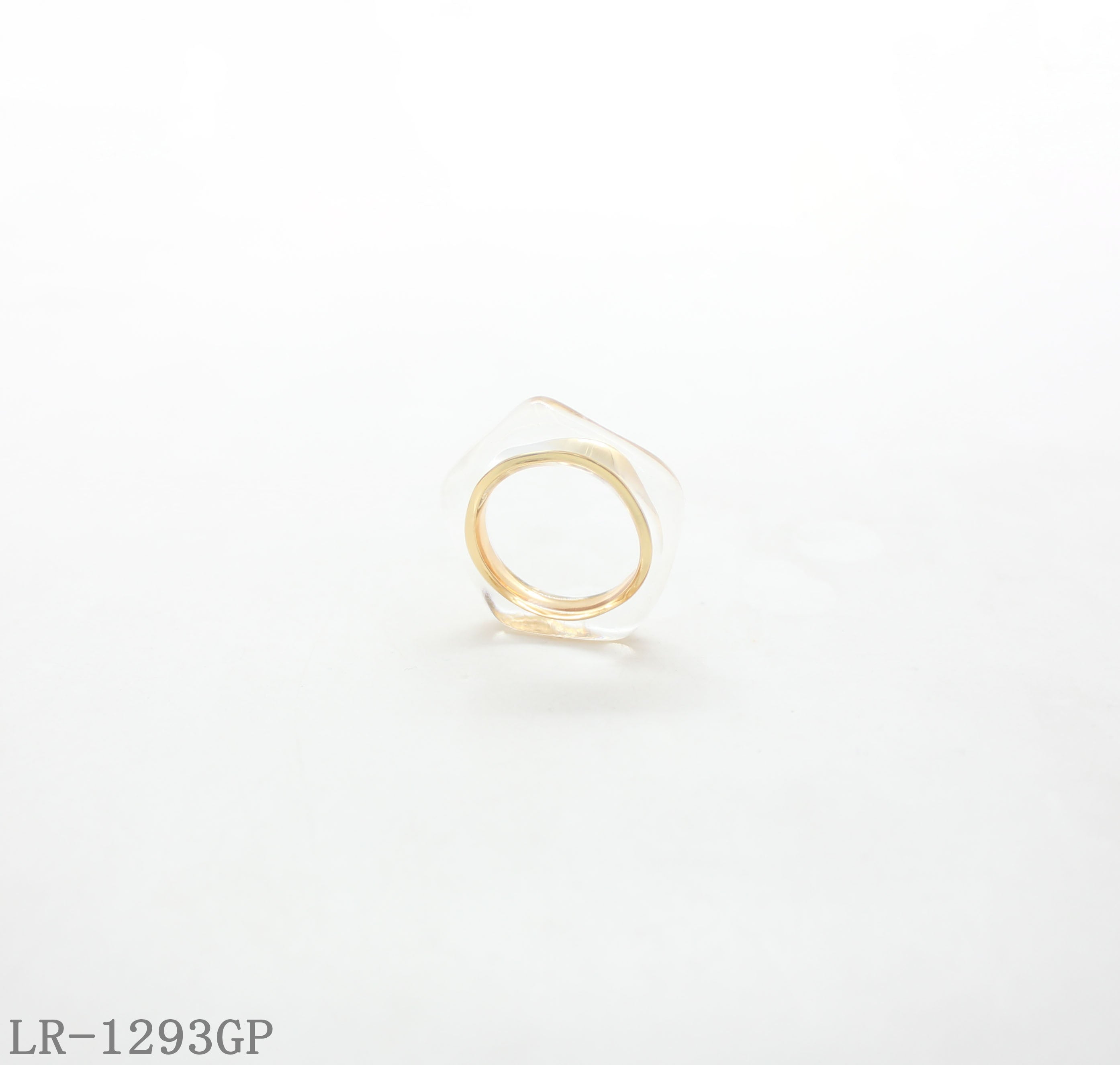 Encased Zinc Alloy Band Clear Resin Statement Ring | Factory Direct Wholesale