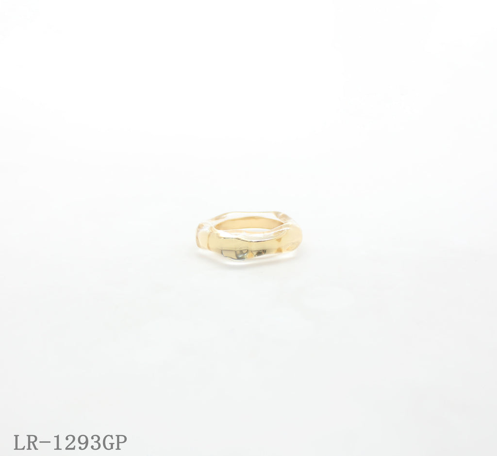 Encased Zinc Alloy Band Clear Resin Statement Ring | Factory Direct Wholesale