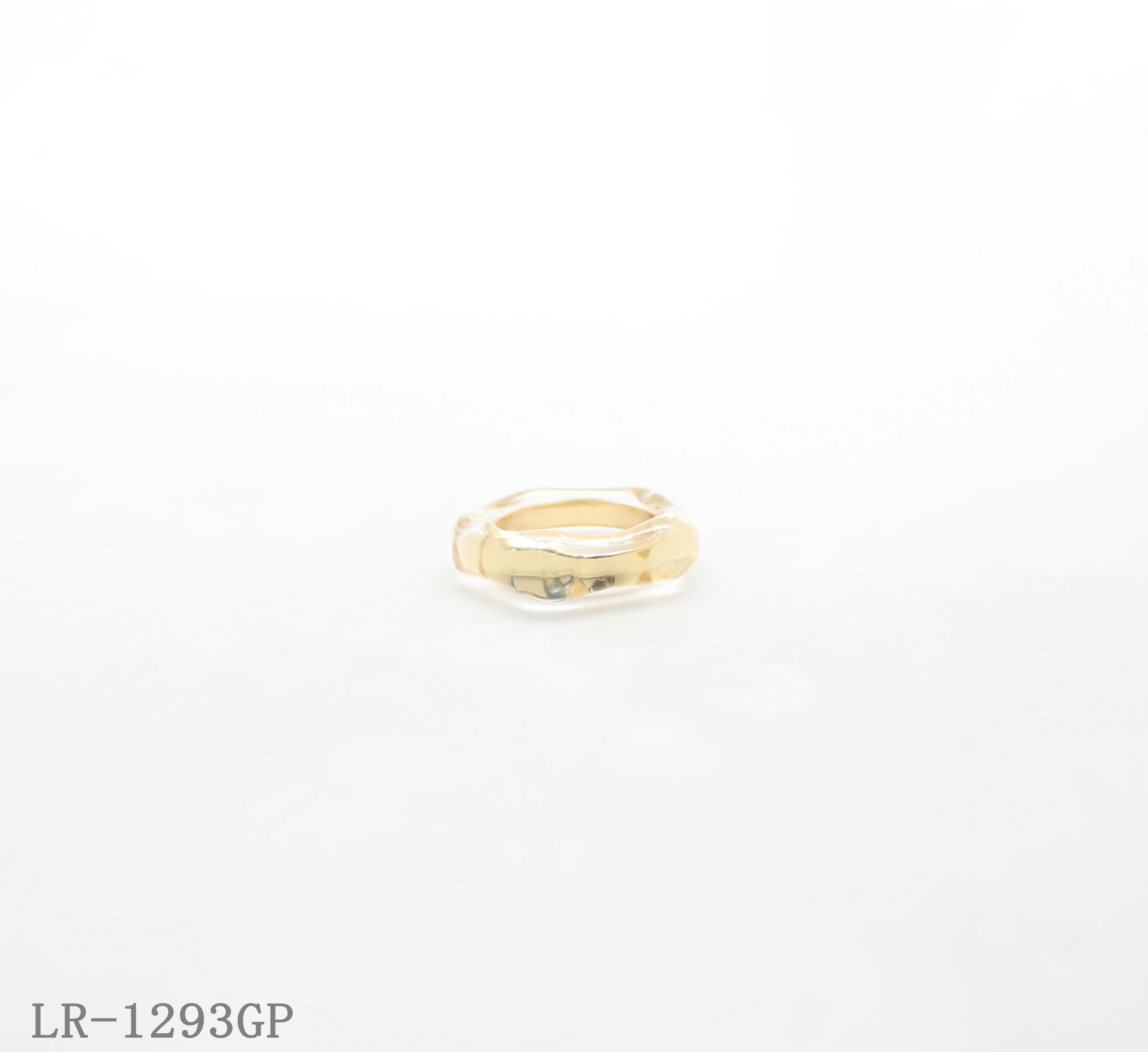 Encased Zinc Alloy Band Clear Resin Statement Ring | Factory Direct Wholesale
