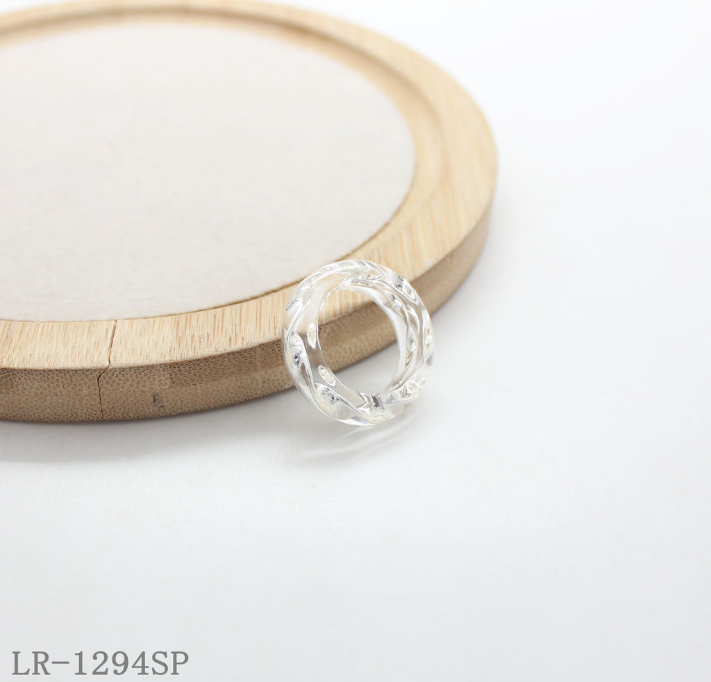 Twisted Rope Zinc Alloy Encased Clear Resin Statement Ring | Factory Direct Wholesale