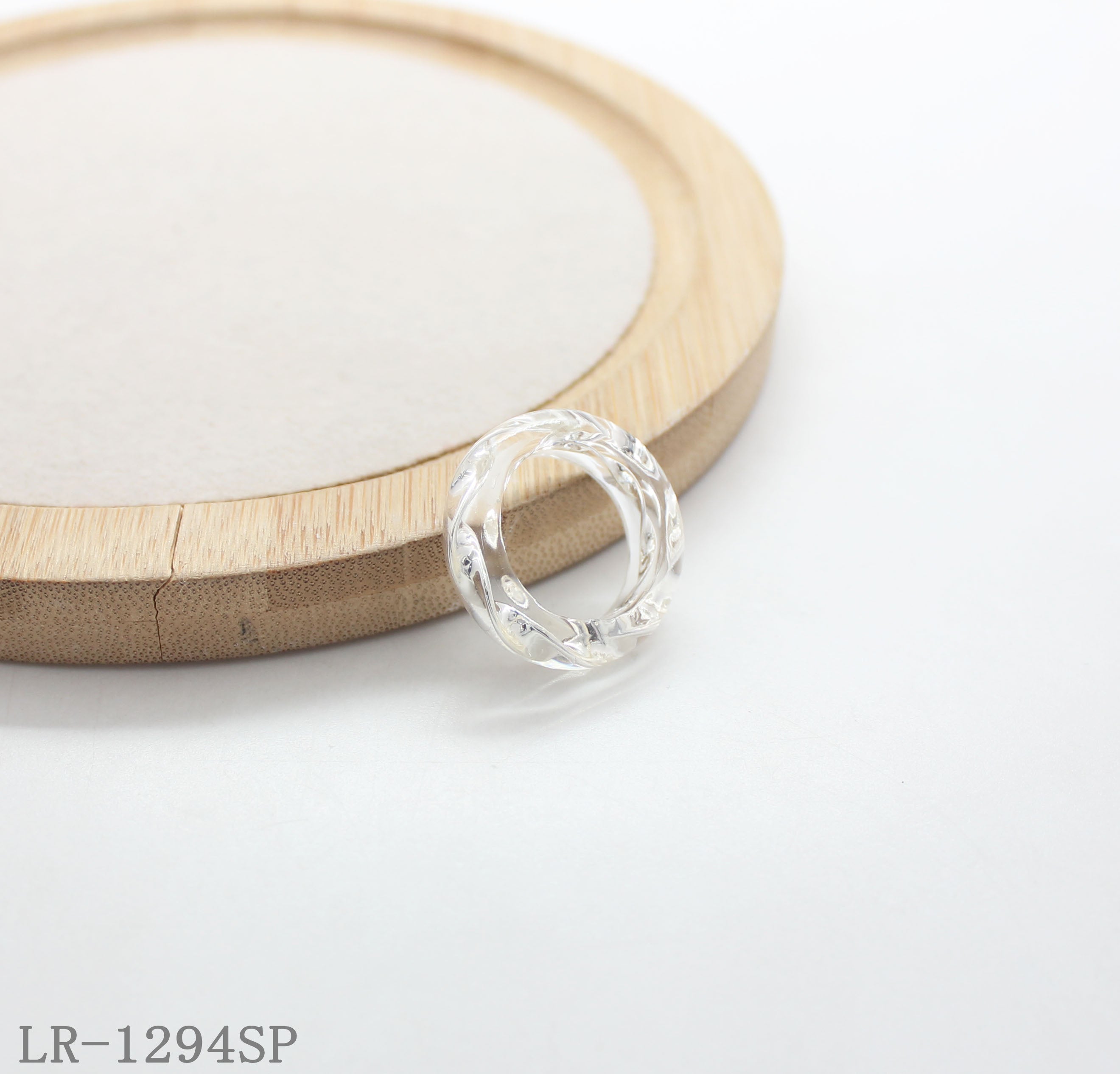 Twisted Rope Zinc Alloy Encased Clear Resin Statement Ring | Factory Direct Wholesale