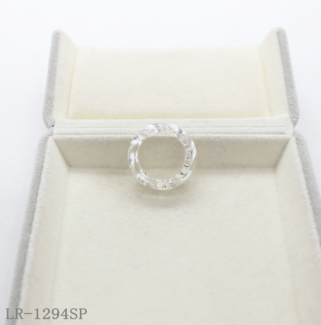 Twisted Rope Zinc Alloy Encased Clear Resin Statement Ring | Factory Direct Wholesale