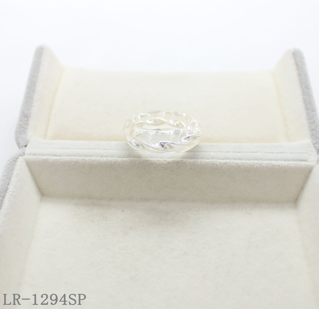 Twisted Rope Zinc Alloy Encased Clear Resin Statement Ring | Factory Direct Wholesale