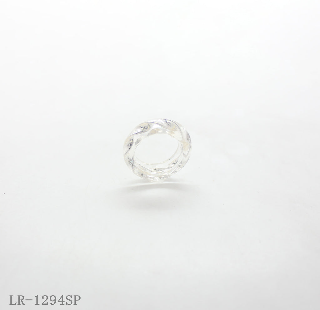Twisted Rope Zinc Alloy Encased Clear Resin Statement Ring | Factory Direct Wholesale
