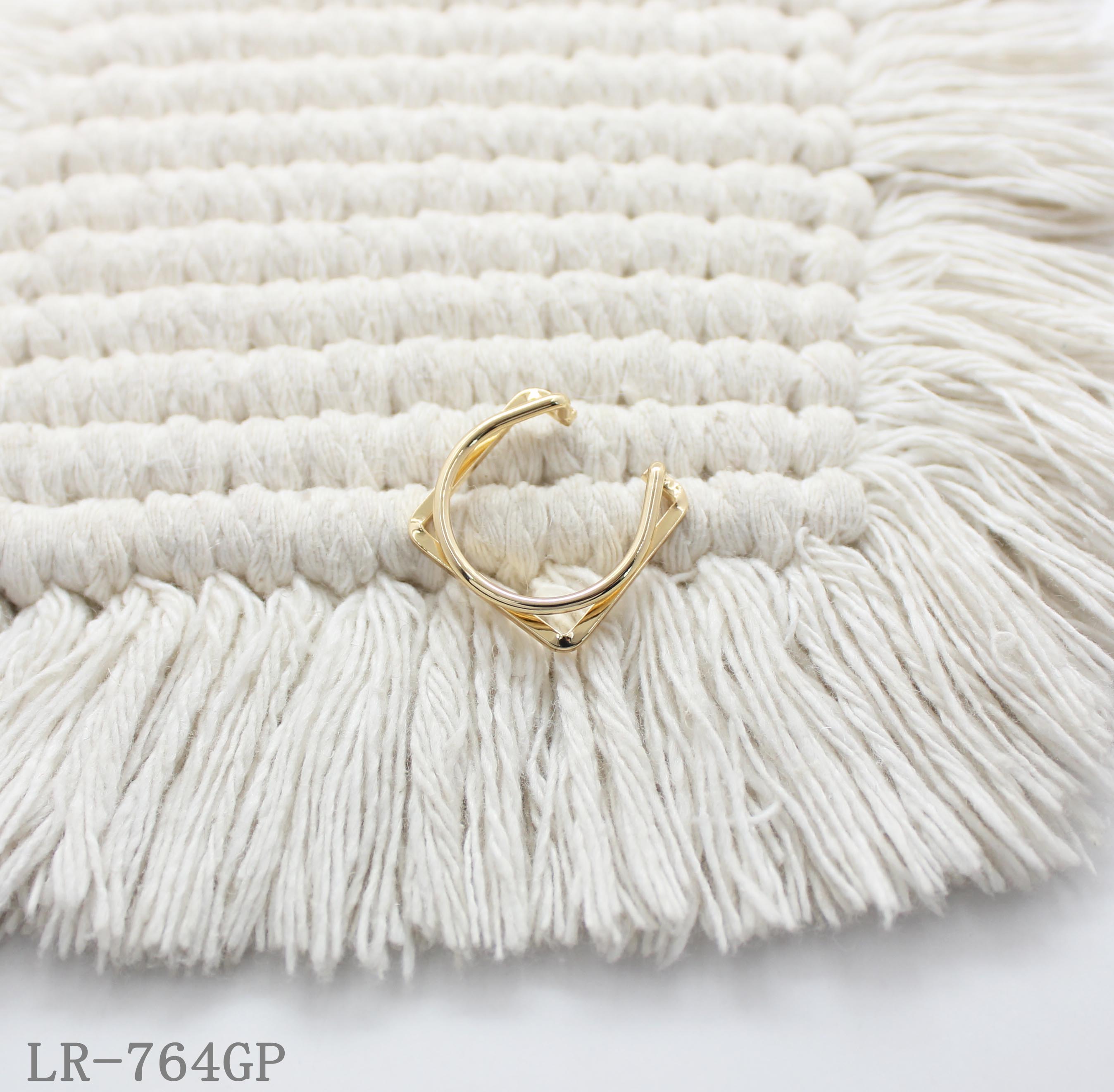 Geometric Arch & Square Gold Plated Copper Open Statement Ring | Factory Direct Wholesale