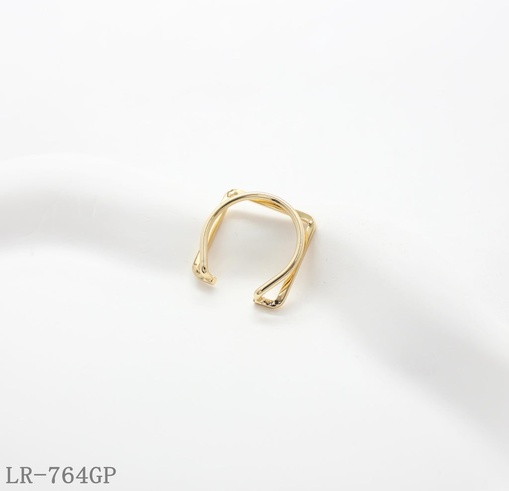 Geometric Arch & Square Gold Plated Copper Open Statement Ring | Factory Direct Wholesale