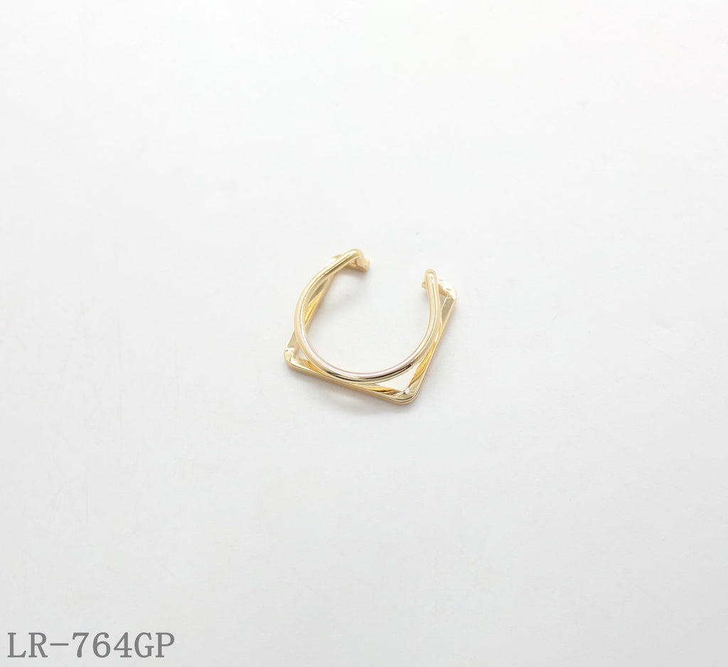 Geometric Arch & Square Gold Plated Copper Open Statement Ring | Factory Direct Wholesale