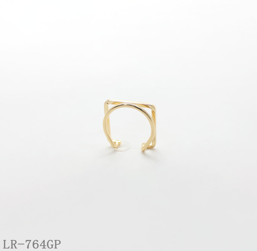 Geometric Arch & Square Gold Plated Copper Open Statement Ring | Factory Direct Wholesale