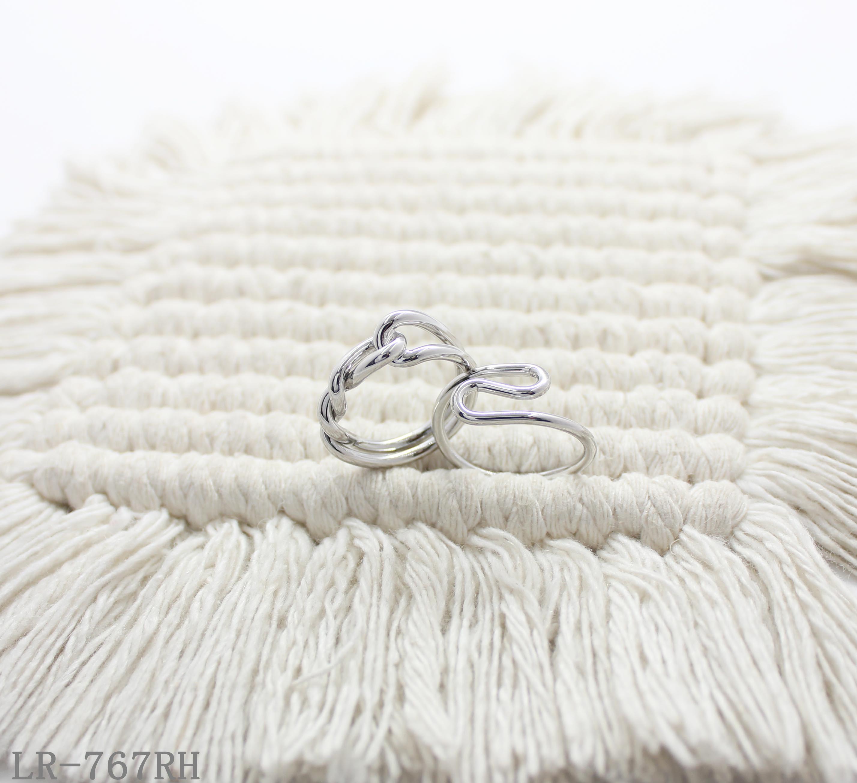 Set of 2 Minimalist Rhodium Plated Copper Stackable Rings | Factory Direct Wholesale