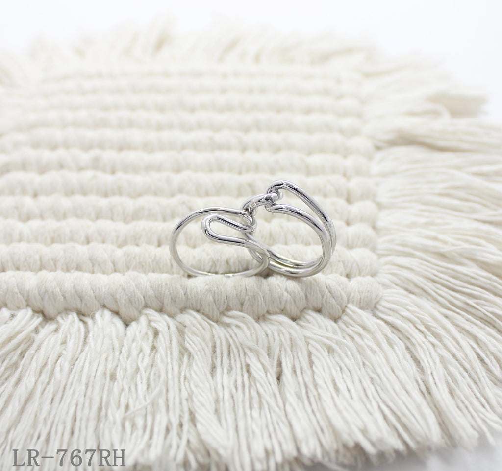 Set of 2 Minimalist Rhodium Plated Copper Stackable Rings | Factory Direct Wholesale