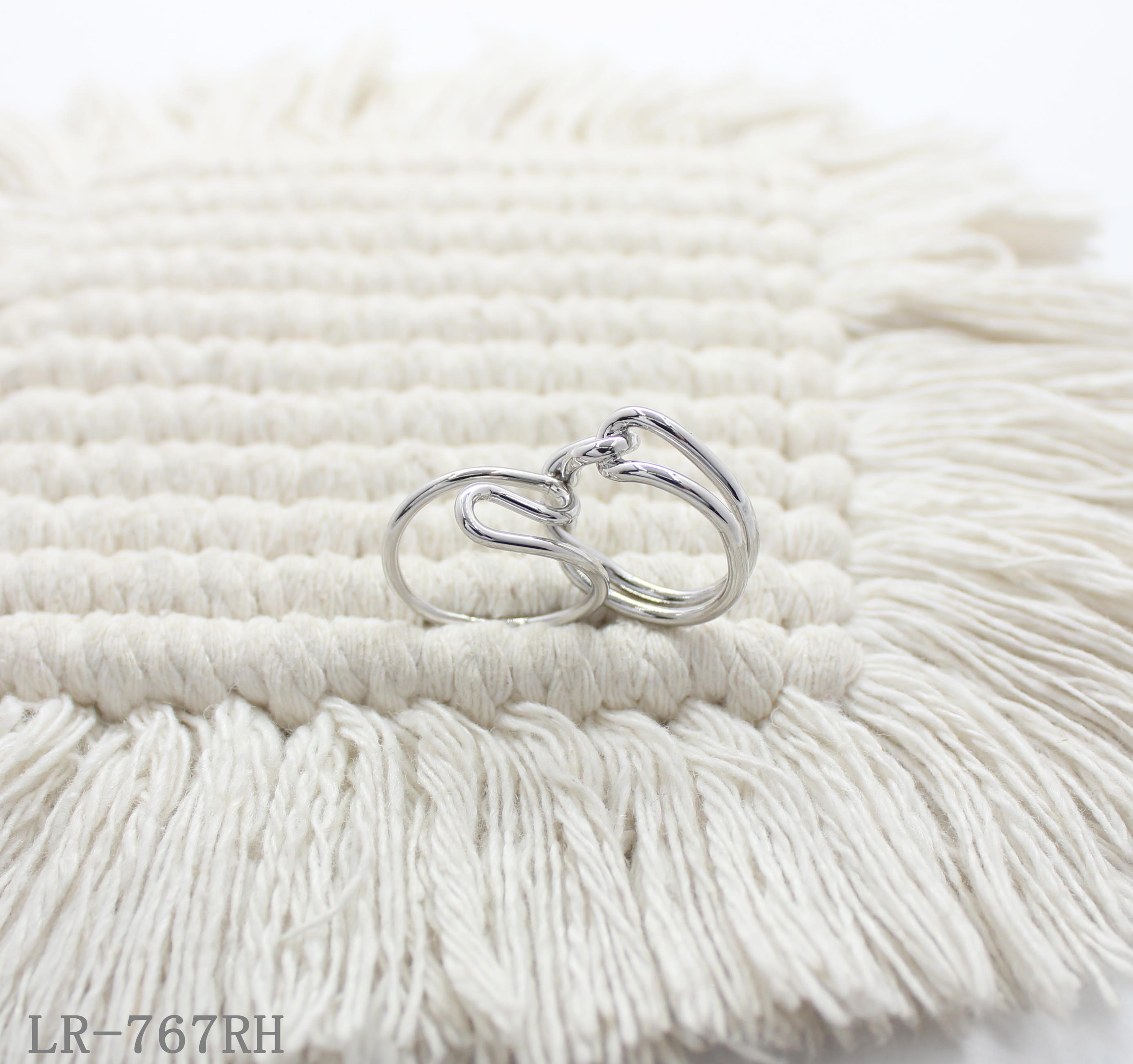 Set of 2 Minimalist Rhodium Plated Copper Stackable Rings | Factory Direct Wholesale