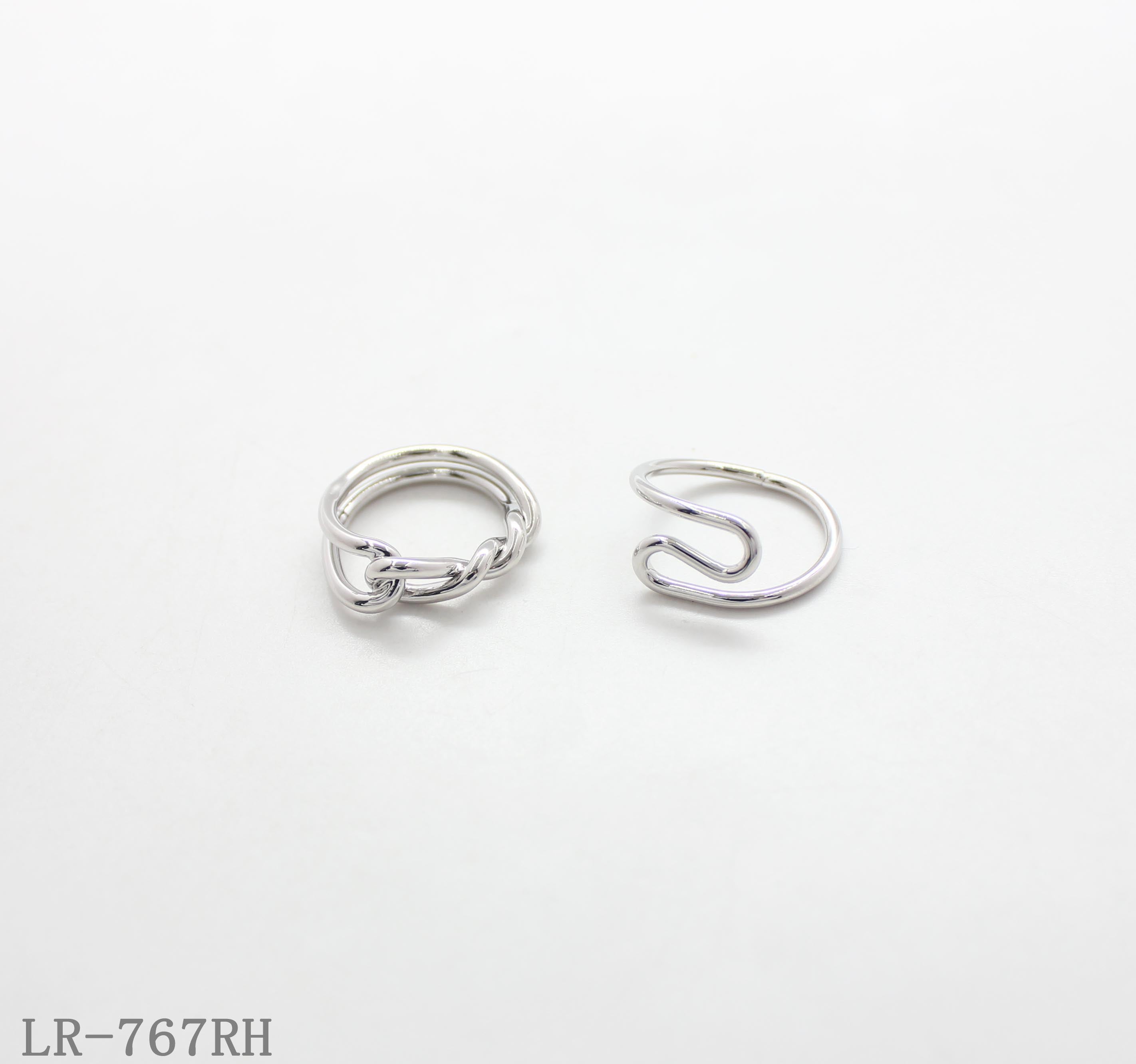 Set of 2 Minimalist Rhodium Plated Copper Stackable Rings | Factory Direct Wholesale