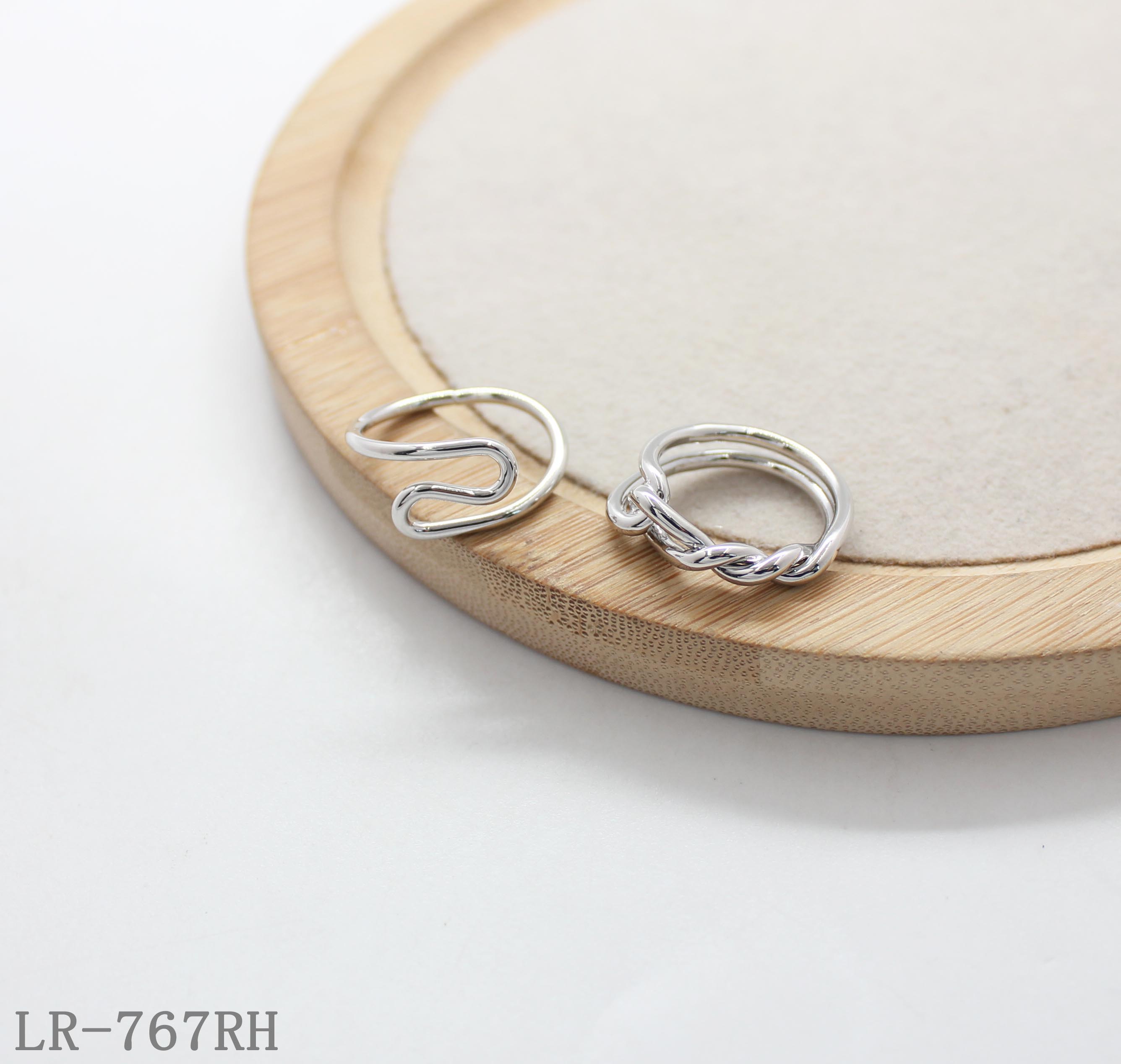Set of 2 Minimalist Rhodium Plated Copper Stackable Rings | Factory Direct Wholesale