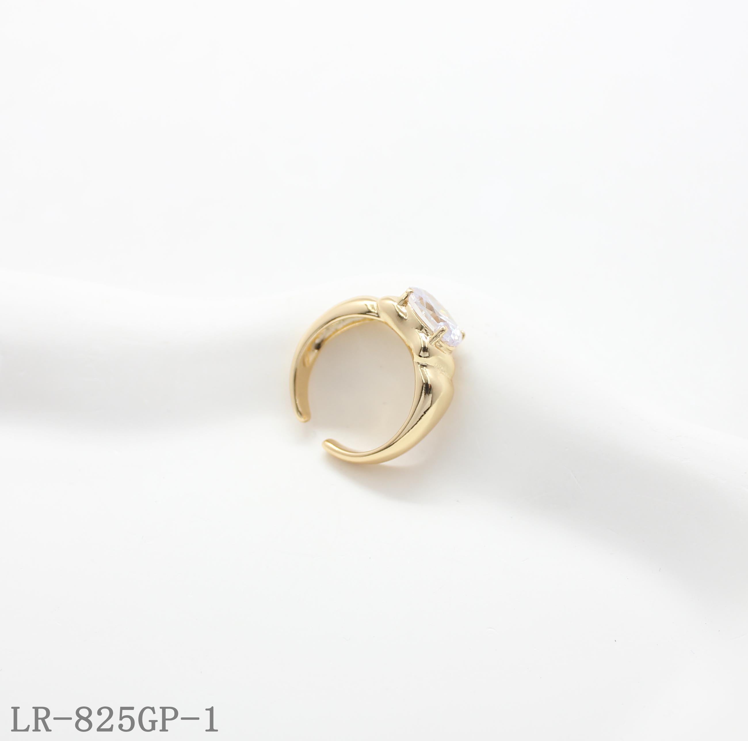 Round Zircon Gold Plated Copper Open Statement Ring | Factory Direct Wholesale