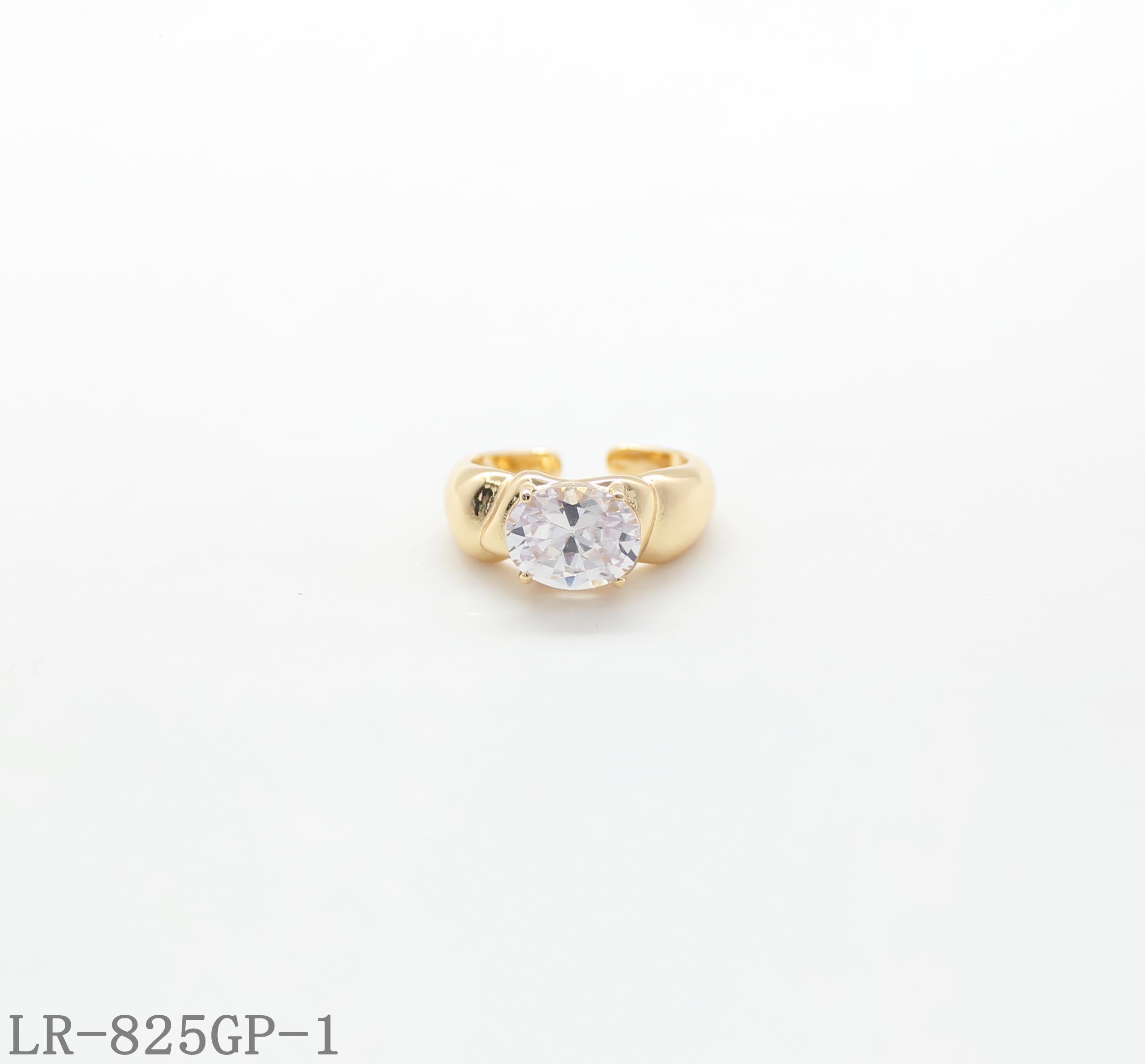Round Zircon Gold Plated Copper Open Statement Ring | Factory Direct Wholesale