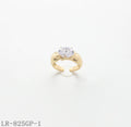 Round Zircon Gold Plated Copper Open Statement Ring | Factory Direct Wholesale