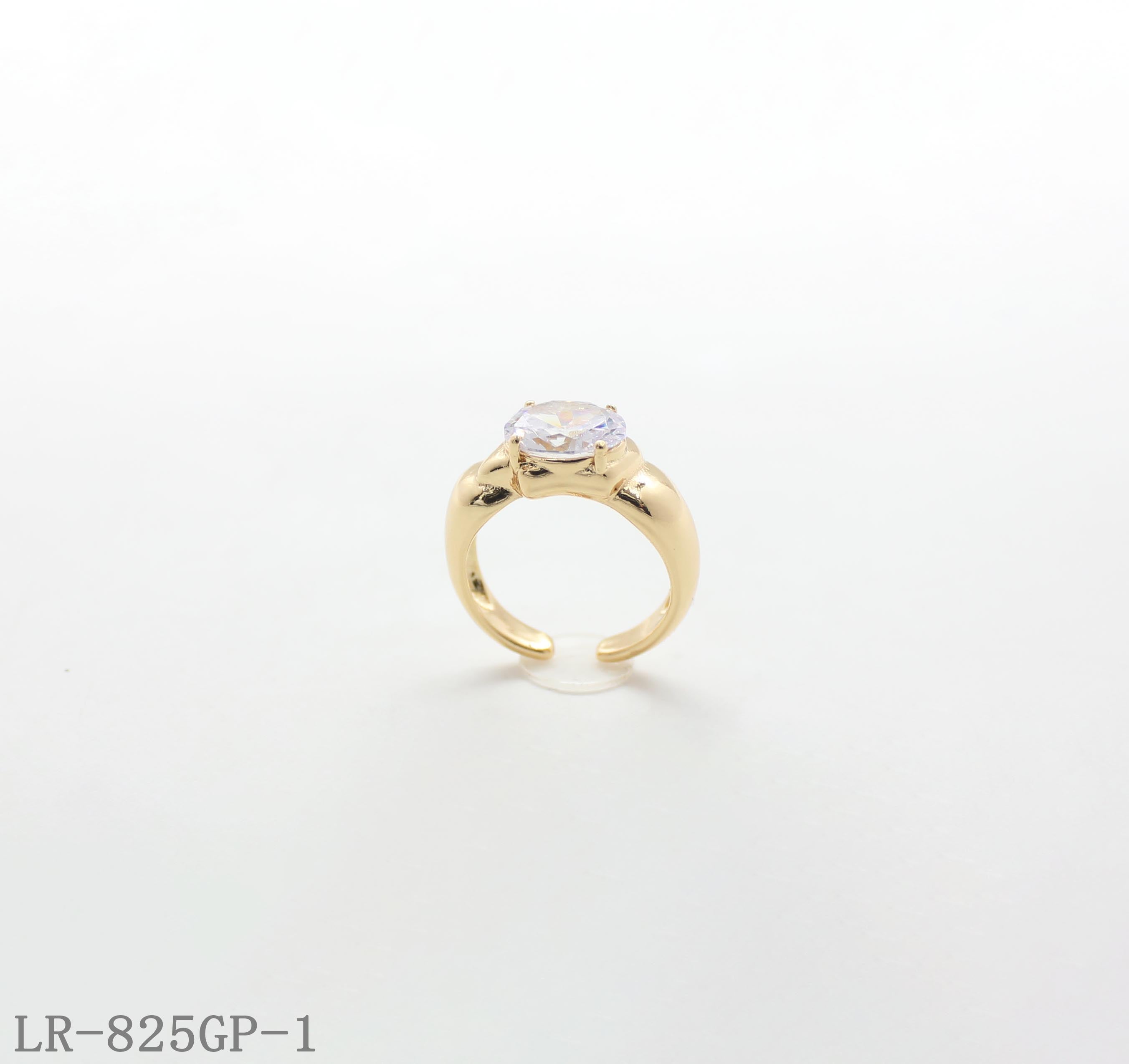 Round Zircon Gold Plated Copper Open Statement Ring | Factory Direct Wholesale