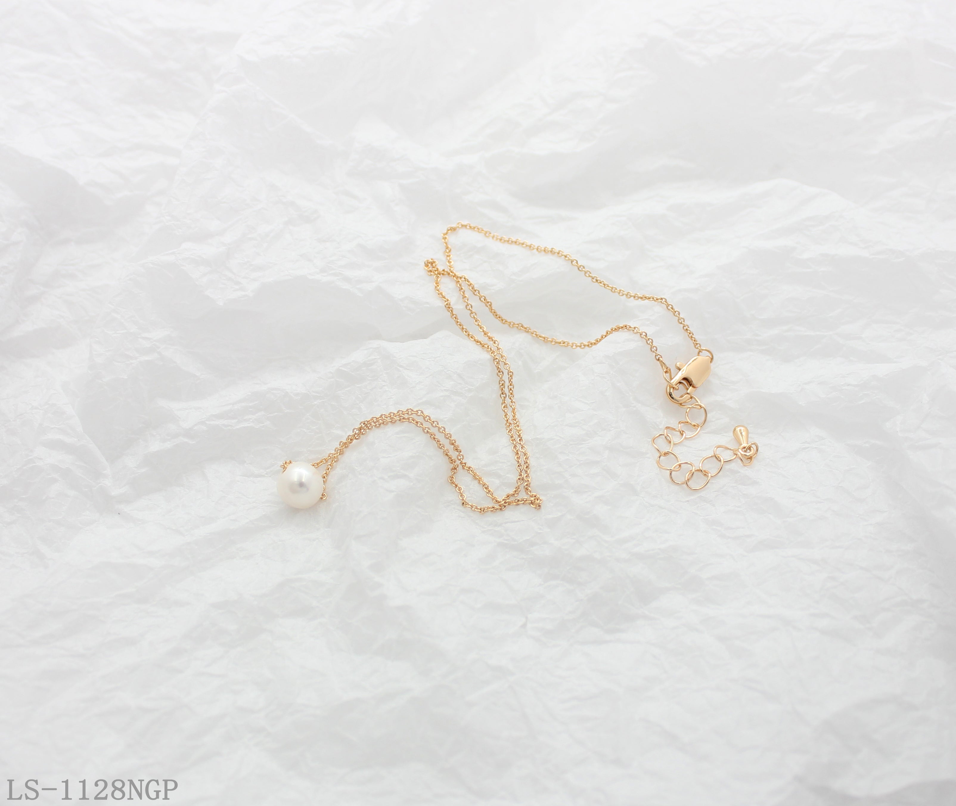 Dainty Floating Single Freshwater Pearl Clavicle Necklace | Copper Base Imitation Gold Plated Matching Pearl Stud Earring Series Women Chain Wholesale