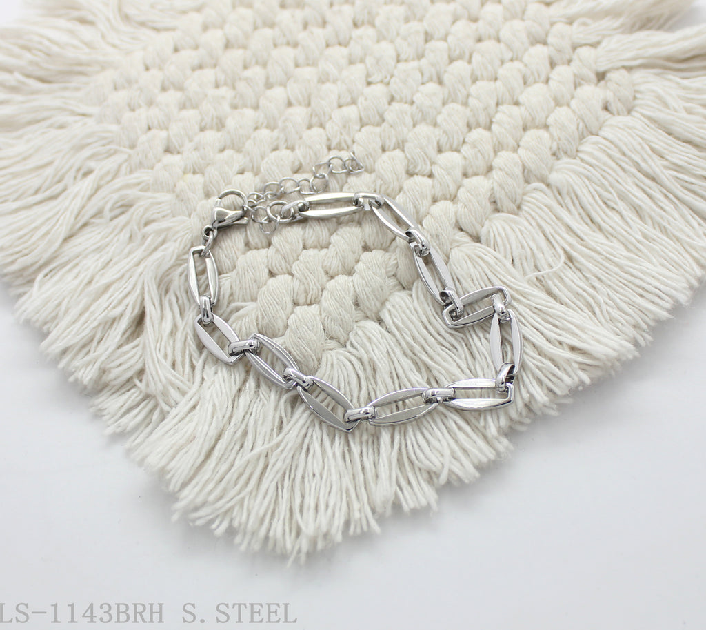 Elongated Paperclip Link Adjustable Stainless Steel Minimalist Bracelet | Factory Direct Wholesale