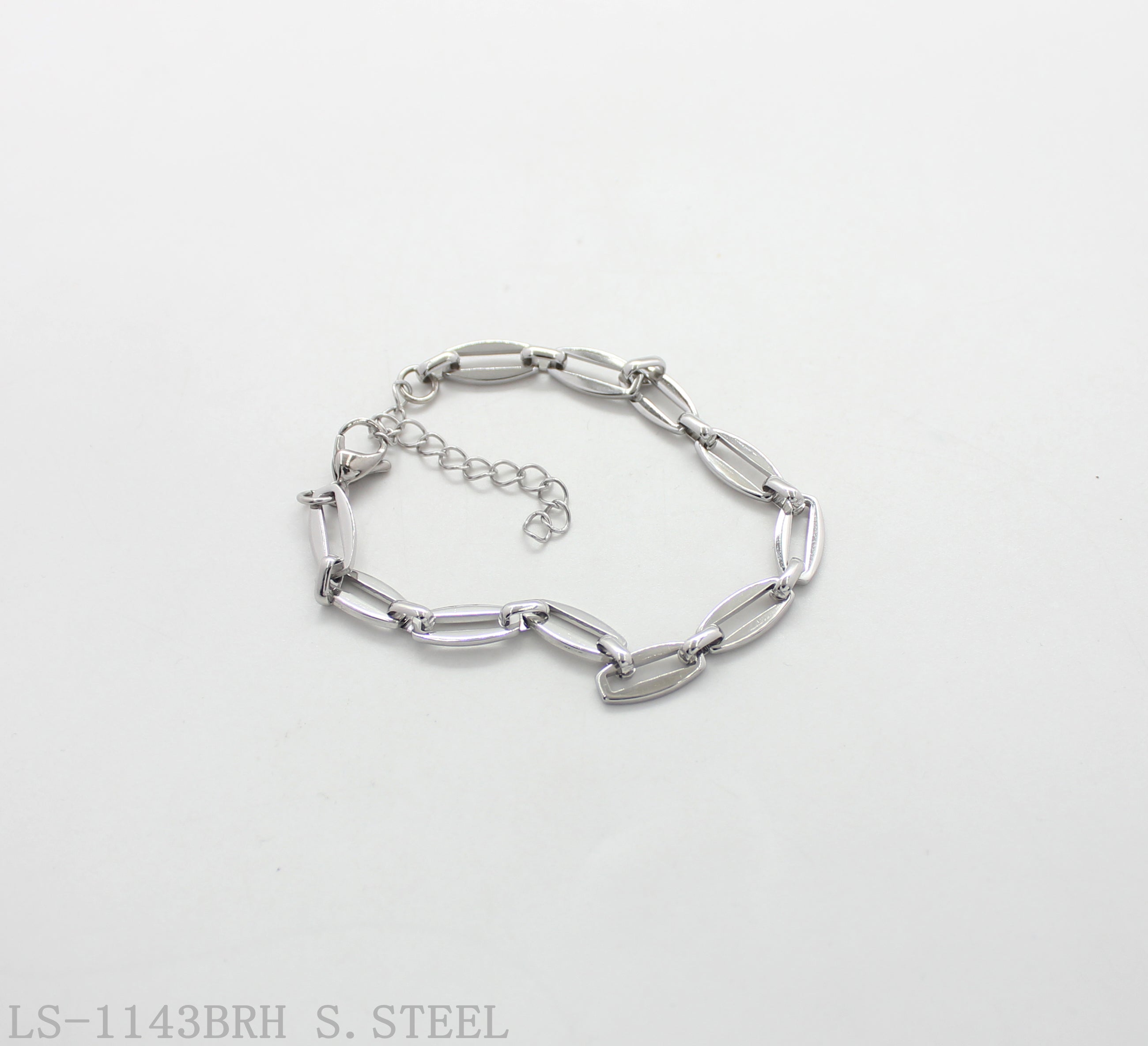 Elongated Paperclip Link Adjustable Stainless Steel Minimalist Bracelet | Factory Direct Wholesale
