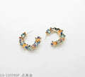 Artistic Multi‑Style Enamel Butterfly & Crystal Accent Real Gold‑Plated Copper C‑Hoop Earrings | Factory Direct Wholesale