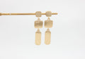 Tiered Brushed Square Rectangle Linear Dangle Earrings | Copper Zinc Alloy Matte Gold Plated Medical Steel Post Women Minimal Statement Drop Earrings Factory Wholesale