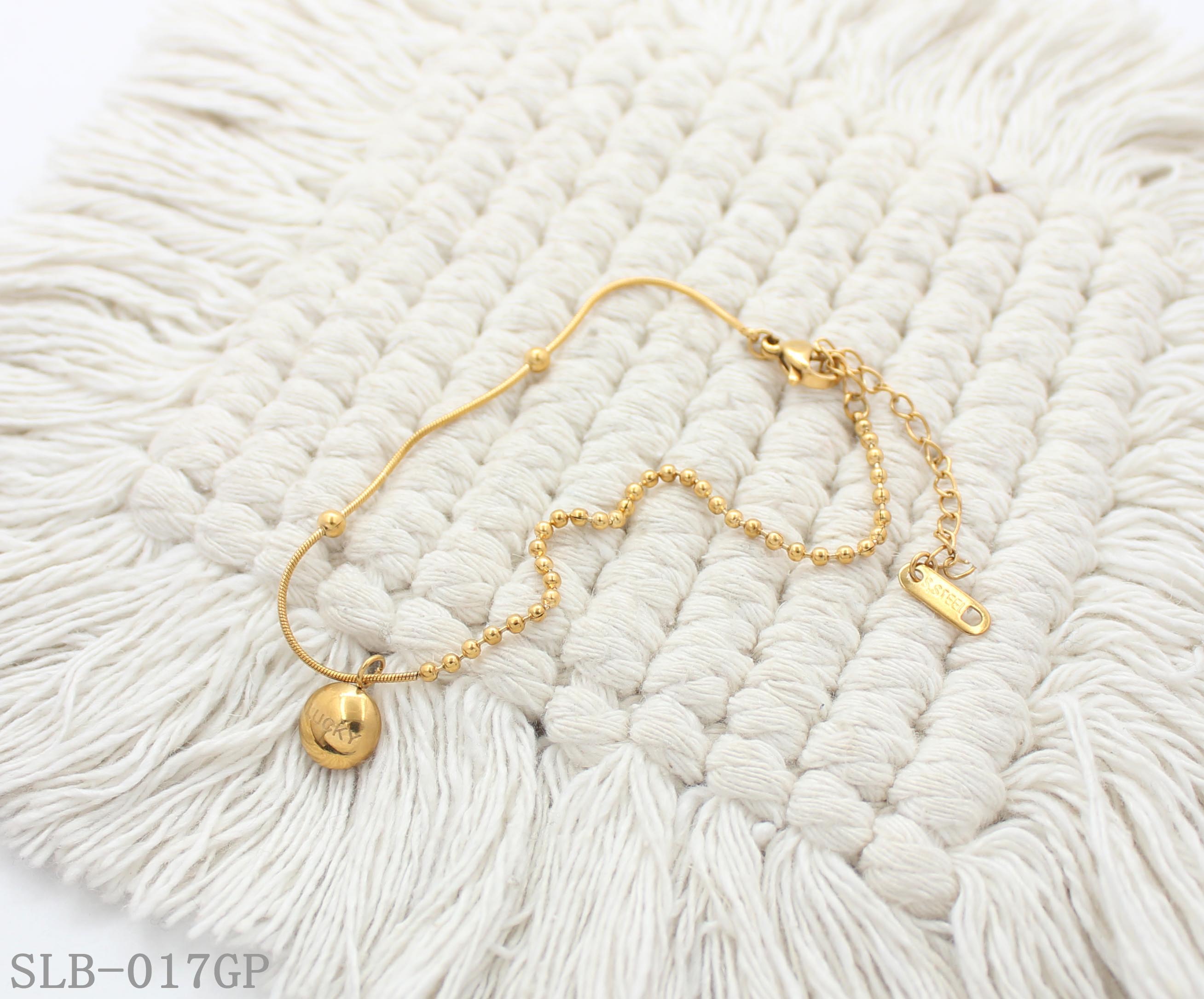 Spliced Snake & Mini Bead Chain Sphere Charm Bracelet | Solid Stainless Steel Vacuum Ion Gold Plated Dainty Adjustable Women Stacking Wrist Bangle Factory Wholesale