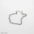 Scattered Iridescent Mini Bead Double Layer Bracelet | Solid Stainless Steel Vacuum Ion Silver Plated Lobster Clasp Adjustable Women Bohemian Stacking Wrist Chain Factory Wholesale